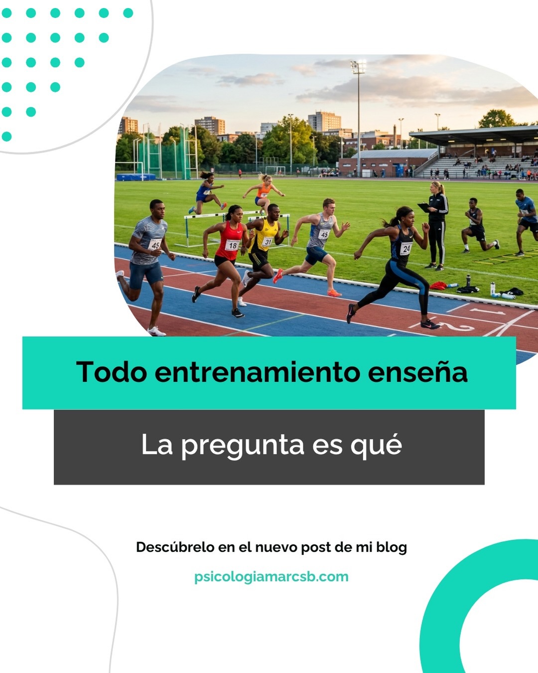 ¿Qué enseña realmente un entrenamiento?
Cuando diseñamos una sesión solemos pensar en la técnica, la táctica o la preparación física.
Pero cada entrenamiento también enseña cómo tomar decisiones, afrontar los errores, resolver problemas o depender —o no— del entrenador.
Muchas veces, los aprendizajes más importantes no aparecen en la planificación. Surgen del contexto que creamos, del feedback que ofrecemos y de las oportunidades que damos para que el deportista piense y actúe por sí mismo.
La próxima vez que termines una sesión, prueba a hacerte una pregunta diferente:
¿Qué han aprendido realmente mis deportistas hoy?
💬 ¿Crees que los entrenamientos actuales favorecen la autonomía o generan demasiada dependencia del entrenador?
#PsicologíaDeportiva
#AprendizajeDeportivo
#EntrenamientoDeportivo
#RendimientoDeportivo
#Entrenadores