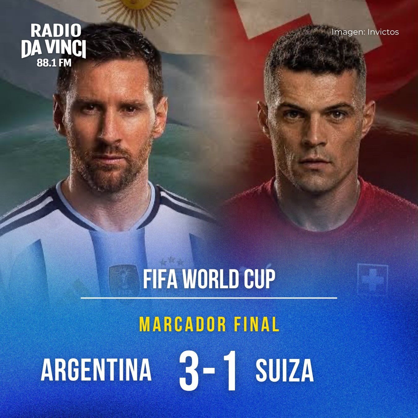 🇦🇷 ¡Argentina está en semifinales! 🔥
¡La Albiceleste sigue soñando en grande! Con una contundente victoria 3-1 sobre Suiza, Argentina selló su pase a las semifinales de la Copa del Mundo, demostrando carácter, calidad y efectividad en los momentos clave.
Ahora, el siguiente reto será nada menos que Inglaterra, en un duelo que promete emociones de principio a fin y un boleto a la gran final. ¡La ilusión argentina sigue más viva que nunca! 💙🤍
#Argentina #Suiza #Mundial2026 #Semifinales #VamosArgentina Fútbol CopaDelMundo