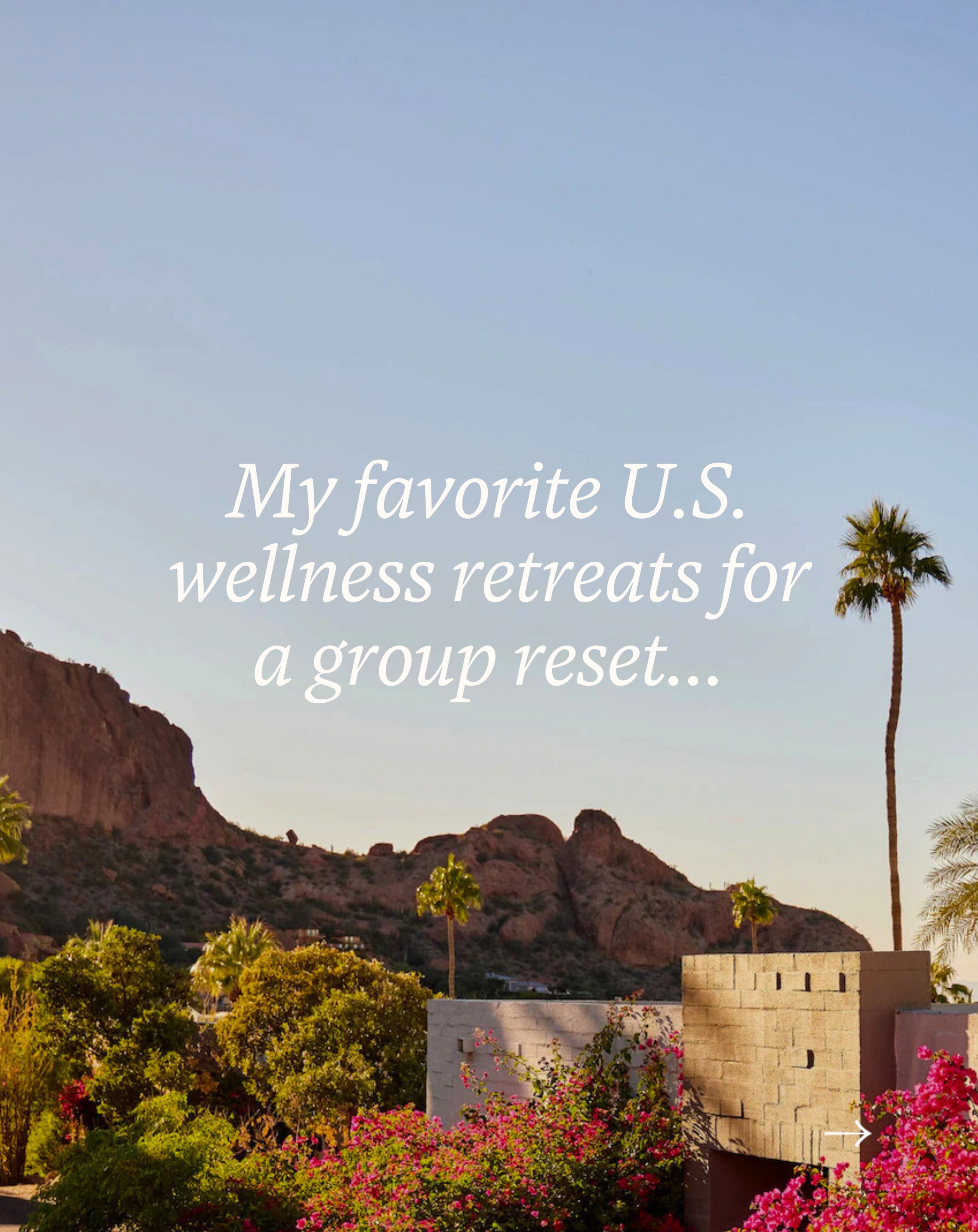 Your group needs a reset.
From the Arizona desert to the Palm Beach coast, here are five U.S. wellness retreats worth considering for your next group wellness trip-and I’ll handle the room blocks, contract negotiations, and spa coordination so the trip actually feels like a break.
DM me or email jenni@journeymakerscollective.co to plan your wellness getaway.